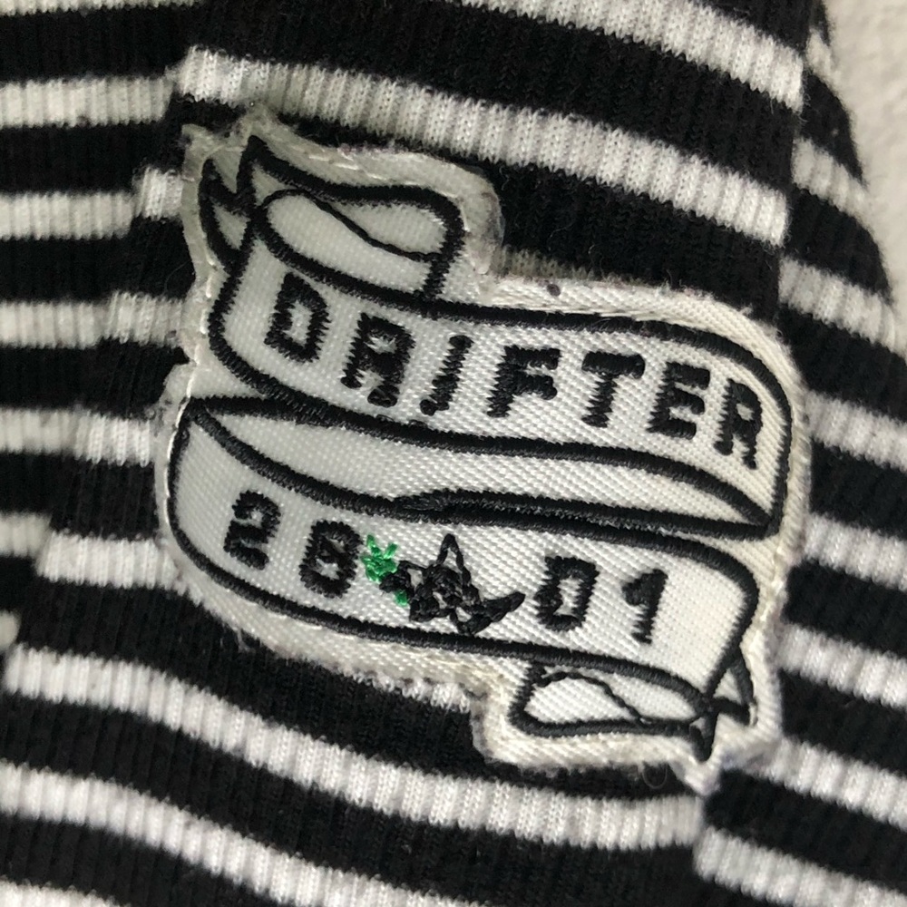 Drifter Stripe Patches Fitted High Neck Top S - Picture 4 of 6